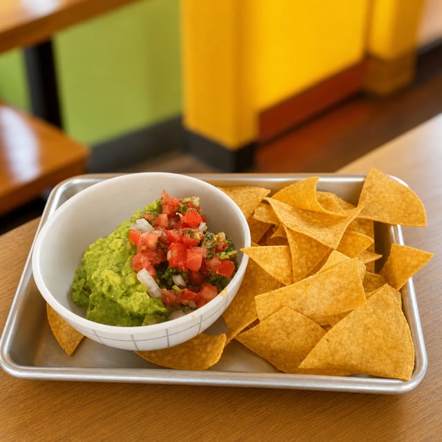 Authentic Guacamole with Chips.