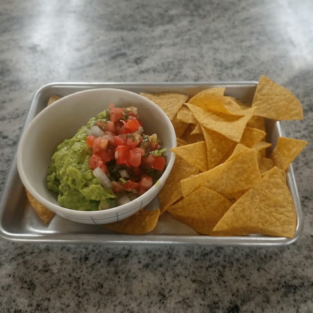 Authentic Guacamole with Chips.